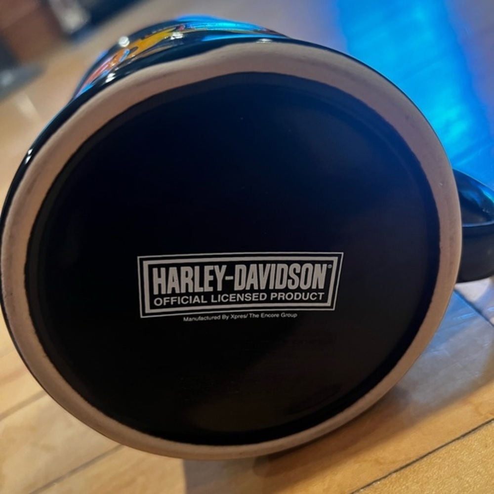 Harley Davidson Official Licensed Orange Black Coffee Mug 14oz Raised Logo Cup‎ - Picture 4 of 4